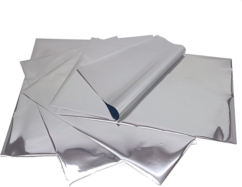 JBQUEEN 50 Sheets A4 Size Reactive Foil Transfer Foil Paper Use Laminator Laser Printer, Transfer Craft Foil for Handmade Craft Accessories (Silver) - Image 1